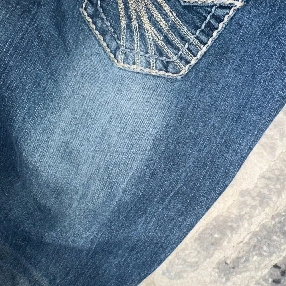 Almost Famous Women's Size 9 Skinny Jeans White Thread Low Rise Vintage 2000s - Picture 12 of 16